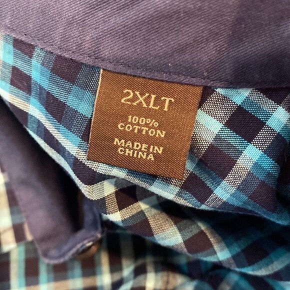 Tasso Elba Men’s Plaid Long Sleeve Button Up Shirt Size 2XLT - Picture 5 of 7